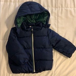 Navy blue puffer jacket
